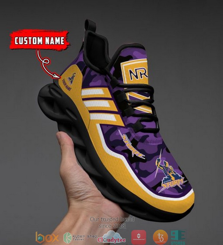 Personalized NRL Melbourne Storm Purple camo Max Soul Sneakers 7 Personalized NRL Melbourne Storm Purple camo Max Soul Sneakers 1 2 3 4 5 6