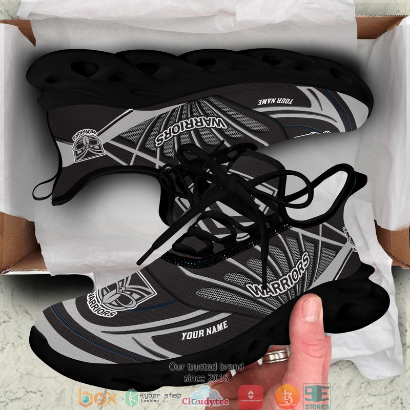 Personalized NRL New Zealand Warriors Black Max Soul Sneakers 1 2 3