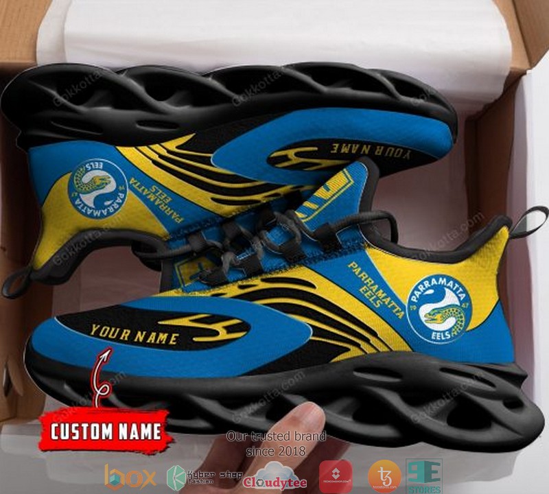 Personalized NRL Parramatta Eels Blue Max Soul Sneakers 2 Personalized NRL Parramatta Eels Blue Max Soul Sneakers 1