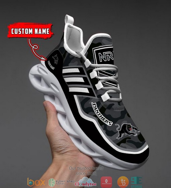 Personalized NRL Penrith Panthers Black camo Max Soul Sneakers