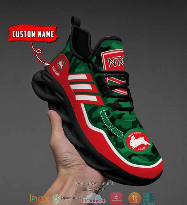Personalized NRL South Sydney Rabbitohs Green Camo Max Soul Sneakers 2 Personalized NRL South Sydney Rabbitohs Green Camo Max Soul Sneakers 1
