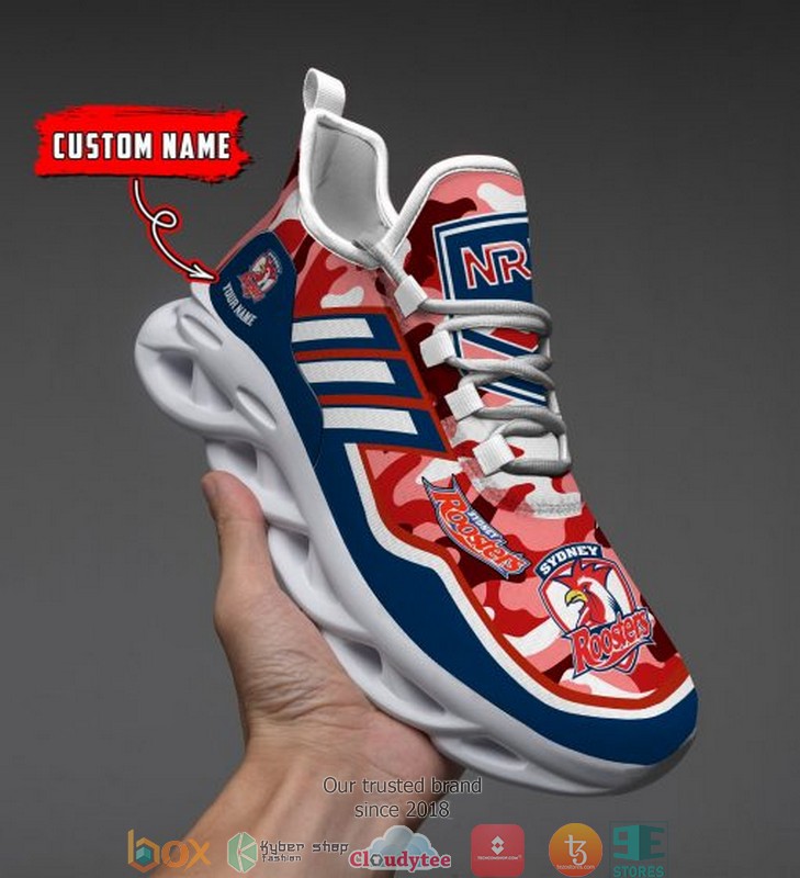 Personalized NRL Sydney Roosters Pink Camo Max Soul Sneakers