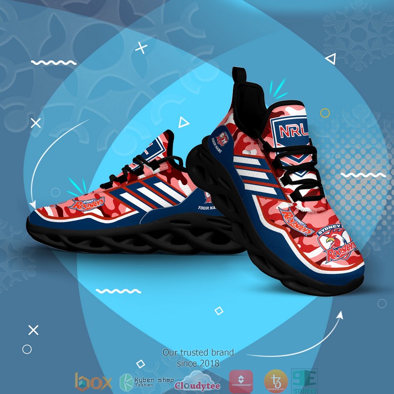 Personalized NRL Sydney Roosters Pink Camo Max Soul Sneakers 1 2 3 4