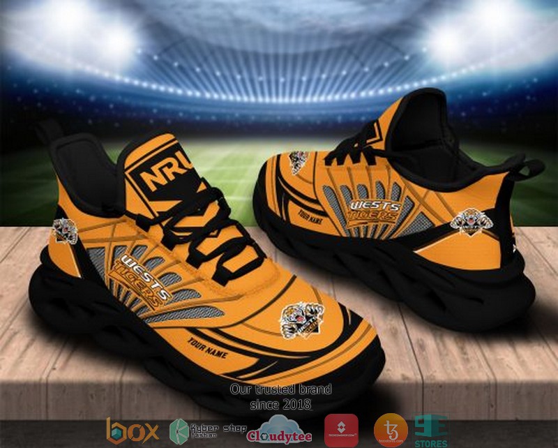Personalized NRL Wests Tigers Max Soul Sneakers 2 Personalized NRL Wests Tigers Max Soul Sneakers 1