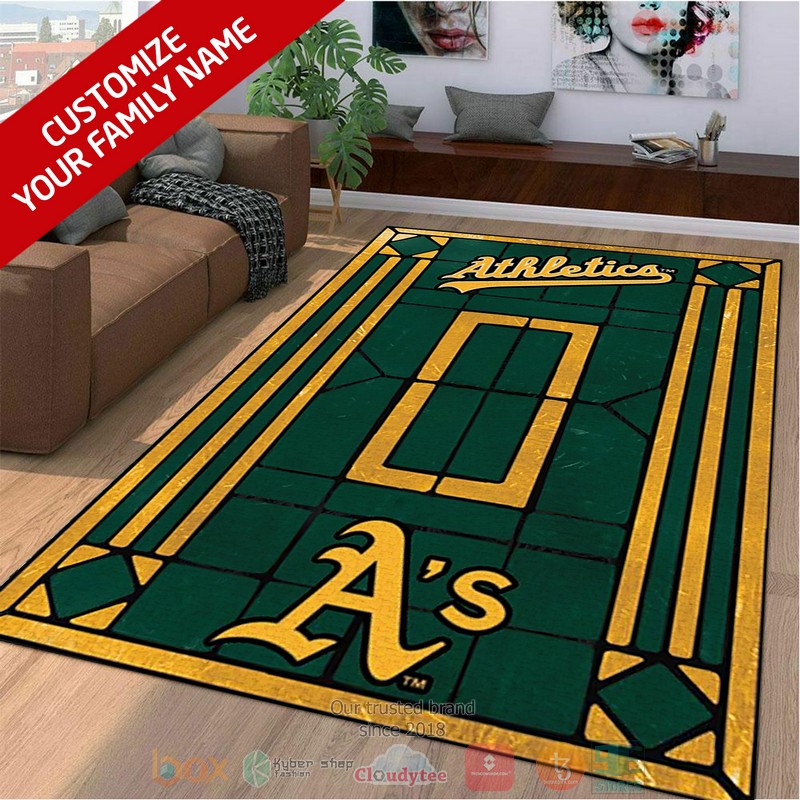HOT Personalized Oakland Athletics custom Area Carpet 4 Personalized Oakland Athletics custom Area Rug 1 2 3
