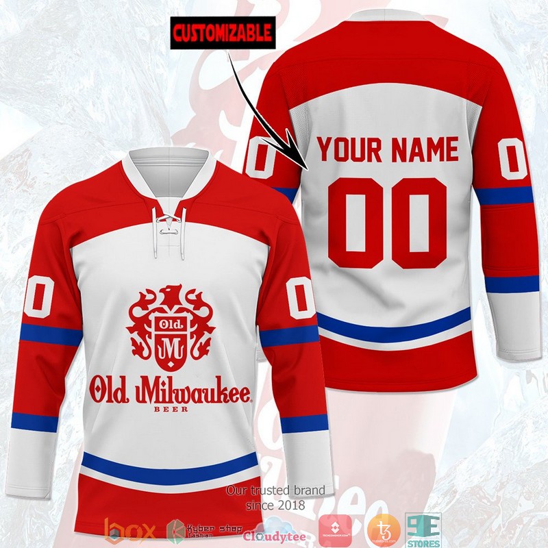 Personalized Old Milwaukee Beer Hockey Jersey Shirt