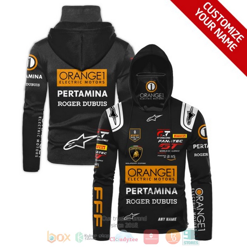 Personalized Orange1 Electric Motors Pertamina custom hoodie mask