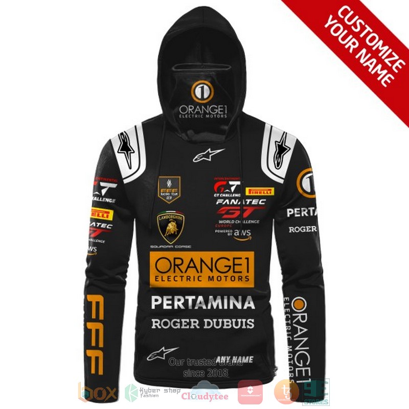 Personalized Orange1 Electric Motors Pertamina custom hoodie mask 1