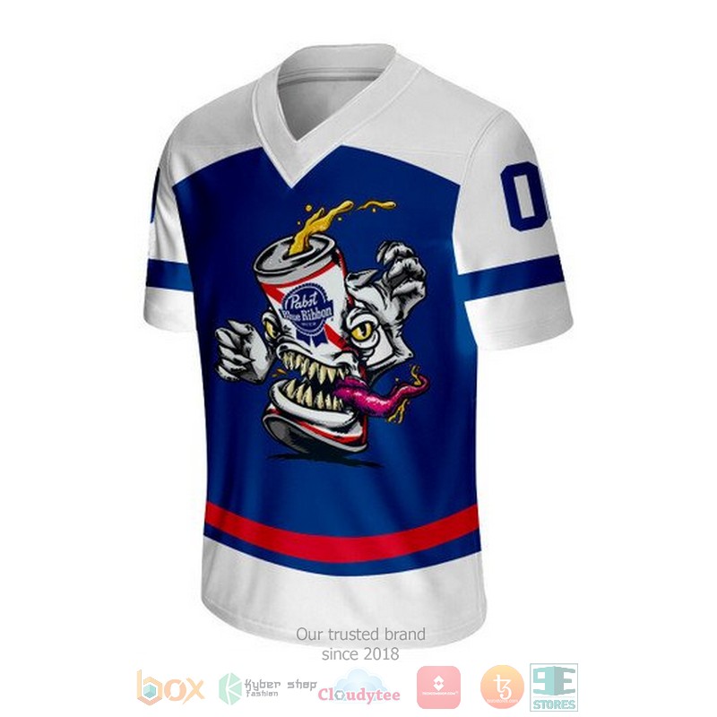 NEW Personalized Pabst Blue Ribbon Beer custom football jersey 2 Personalized Pabst Blue Ribbon Beer custom football jersey 1