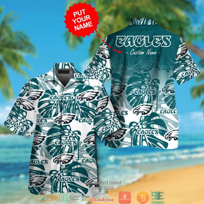 Personalized Philadelphia Eagles Monstera deliciosa Hawaiian Shirt, short 12 Personalized Philadelphia Eagles Monstera deliciosa Hawaiian Shirt short