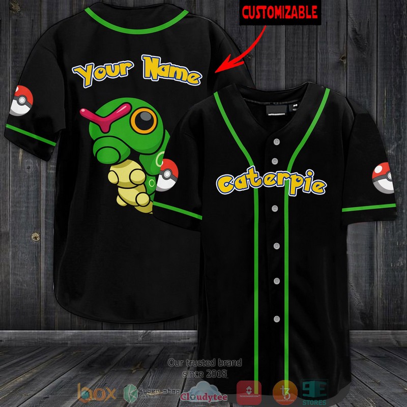 Personalized Pokemon Caterpie Baseball Jersey