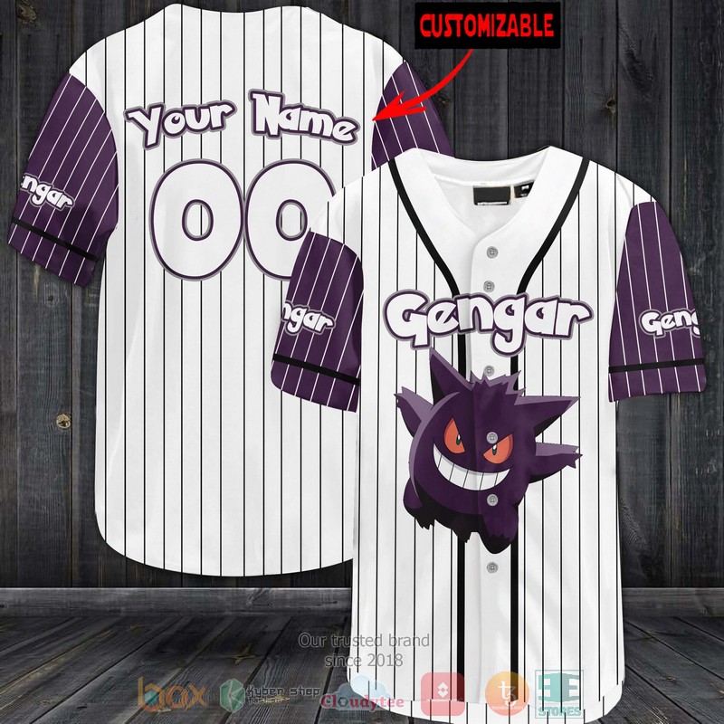 Personalized Pokemon Gengar Baseball Jersey