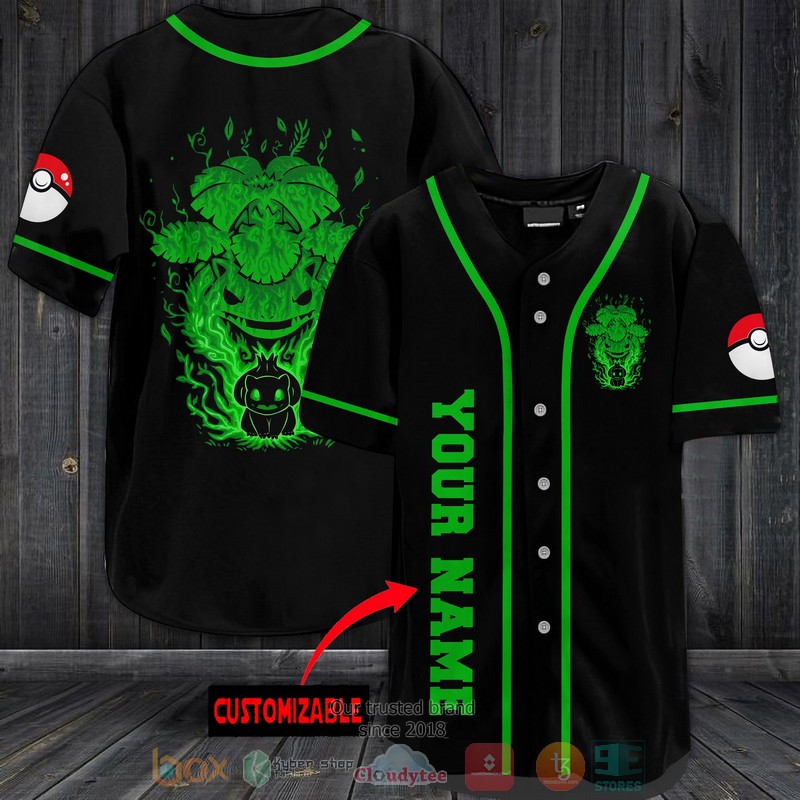 Personalized Pokemon Grass Saur Baseball Jersey