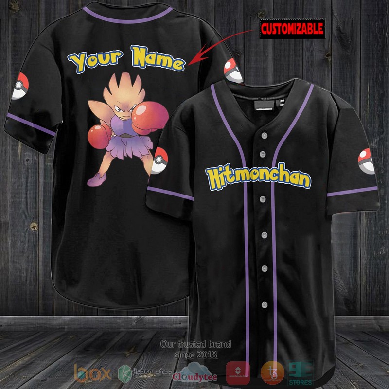 NEW Personalized Pokemon Hitmonchan custom Baseball Jersey 1 Personalized Pokemon Hitmonchan custom Baseball Jersey
