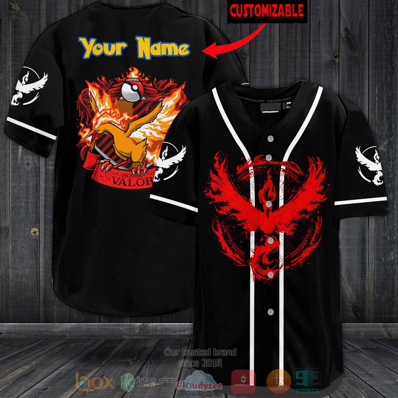 Personalized Pokemon House Valor Baseball Jersey
