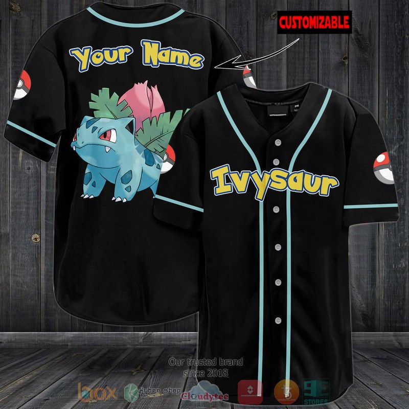 Personalized Pokemon Ivysaur custom Baseball Jersey
