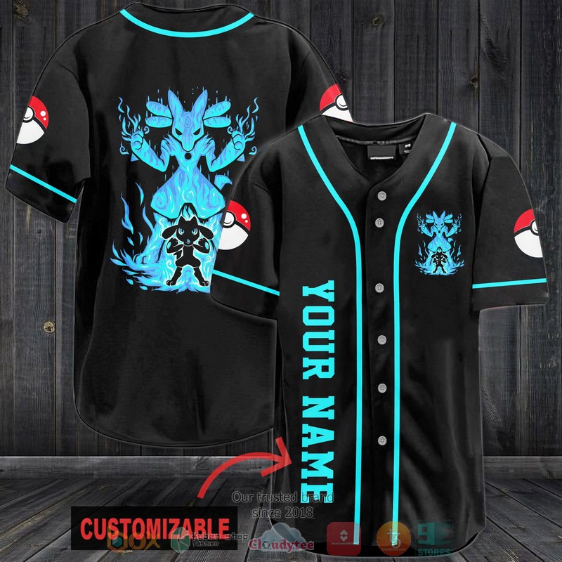 Personalized Pokemon Lucario Baseball Jersey