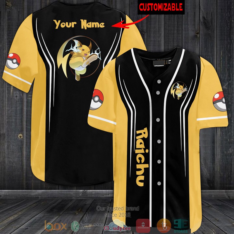 Personalized Pokemon Raichu Baseball Jersey
