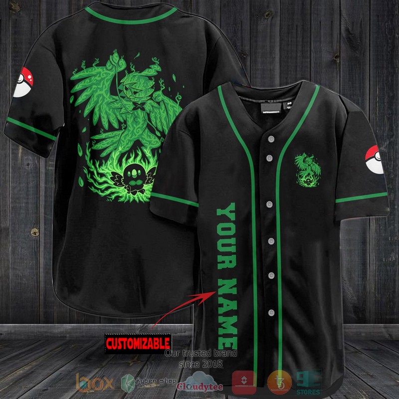 Personalized Pokemon Rowlet Baseball Jersey