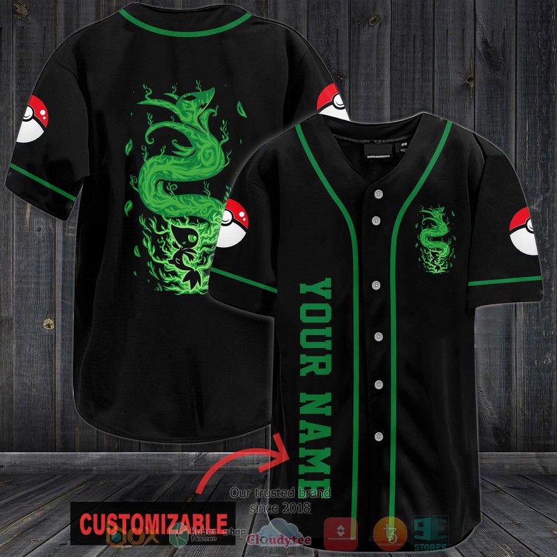Personalized Pokemon The Grass Snake Baseball Jersey