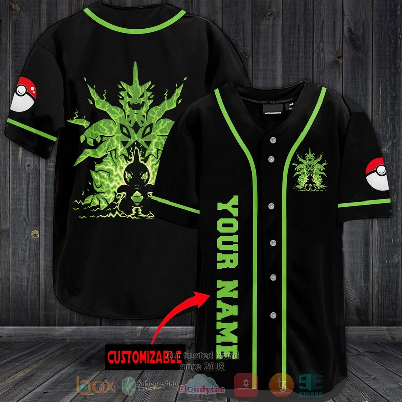 HOT Personalized Pokemon Tyranitar black Baseball Jersey 2 Personalized Pokemon Tyranitar black Baseball Jersey