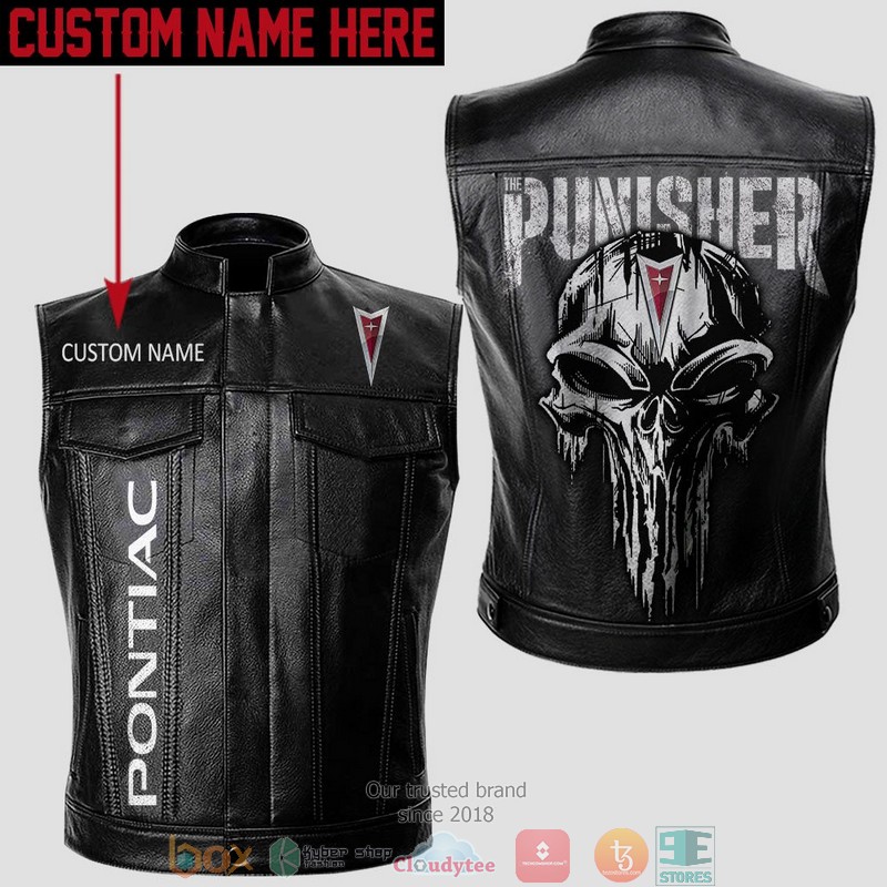 Personalized Pontiac Punisher Skull Vest Leather Jacket
