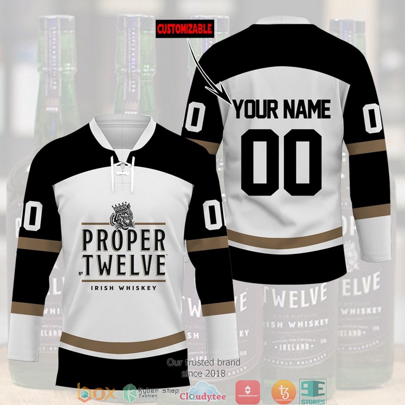 Personalized Proper No Twelve Irish Whiskey Hockey Jersey Shirt