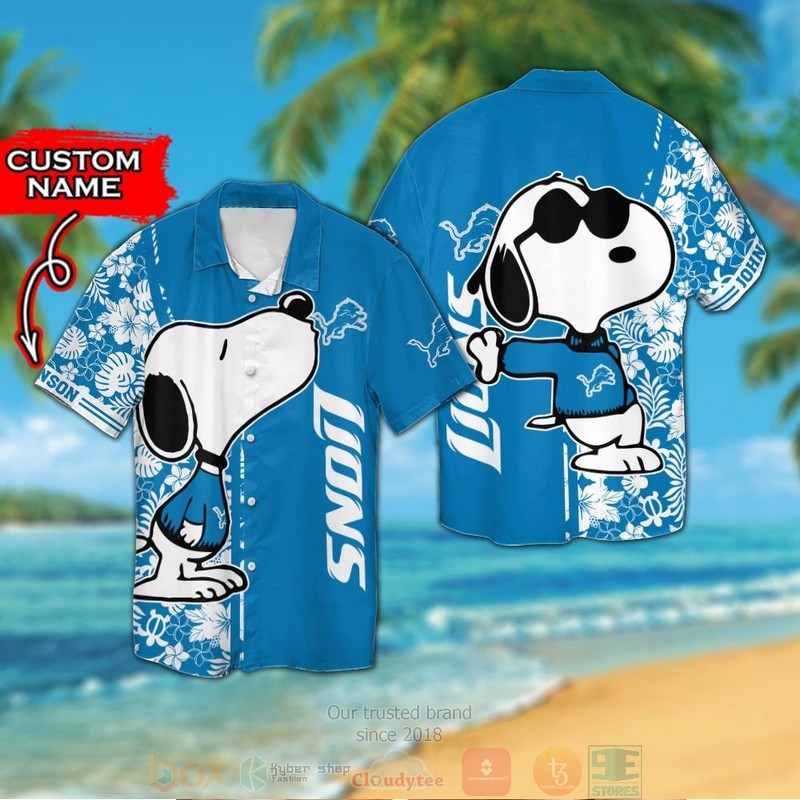 Personalized Snoopy Detroit Lions custom hawaiian shirt and shorts