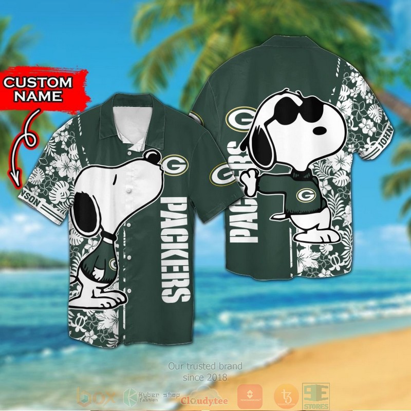 Personalized Snoopy Green Bay Packers custom hawaiian shirt and shorts
