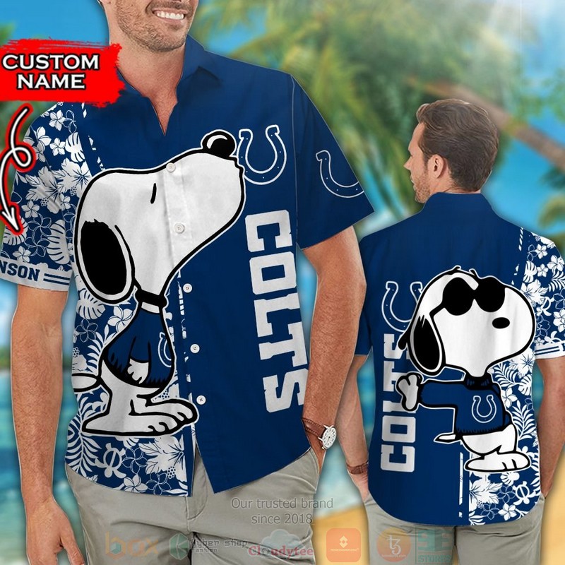 HOT Personalized Snoopy Indianapolis Colts custom hawaiian shirt and shorts 2 Personalized Snoopy Indianapolis Colts custom hawaiian shirt and shorts 1
