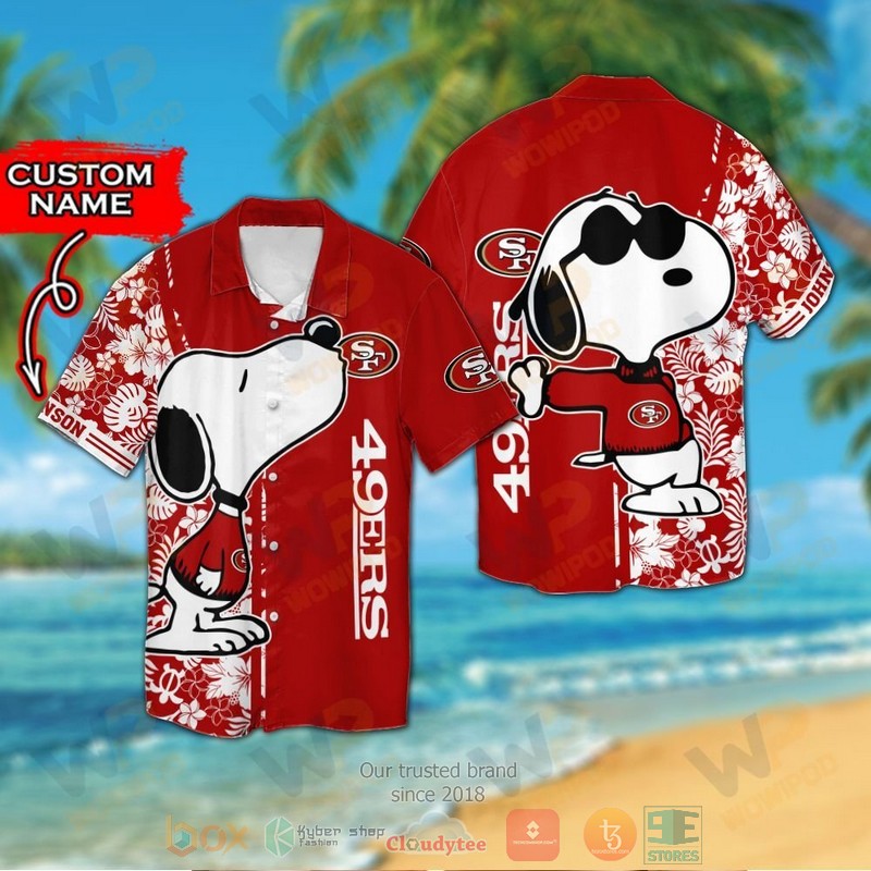 HOT Personalized Snoopy San Francisco 49ers custom hawaiian shirt and shorts 1 Personalized Snoopy San Francisco 49ers custom hawaiian shirt and shorts