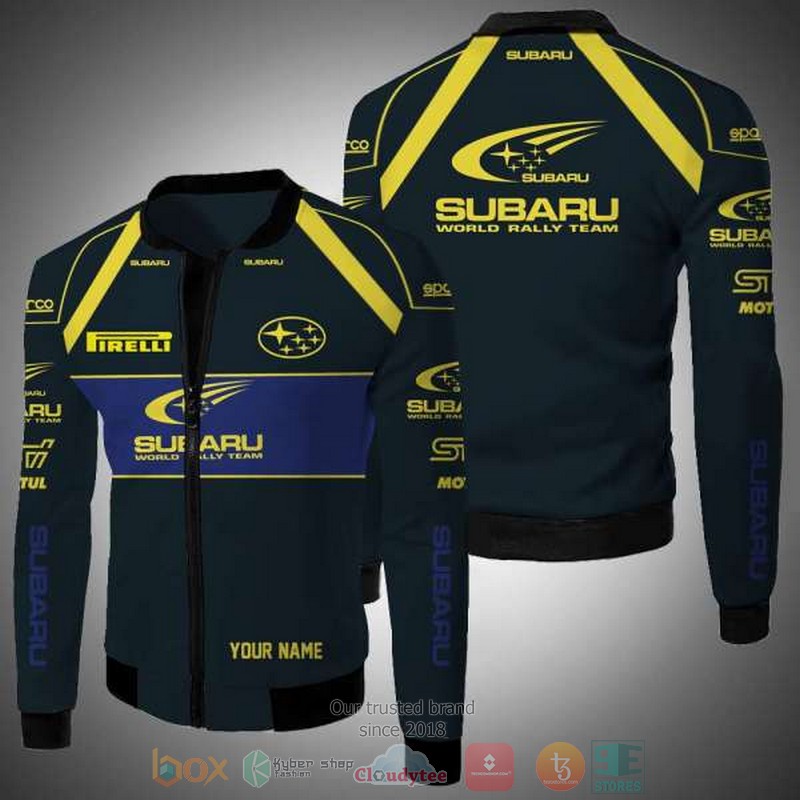 NEW Personalized Subaru World Rally Team custom bomber jacket 2 Personalized Subaru World Rally Team custom bomber jacket 1