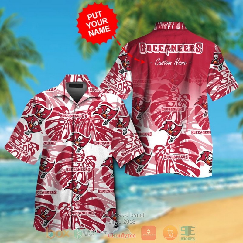 Personalized Tampa Bay Buccaneers tropical plants custom hawaiian shirt and shorts