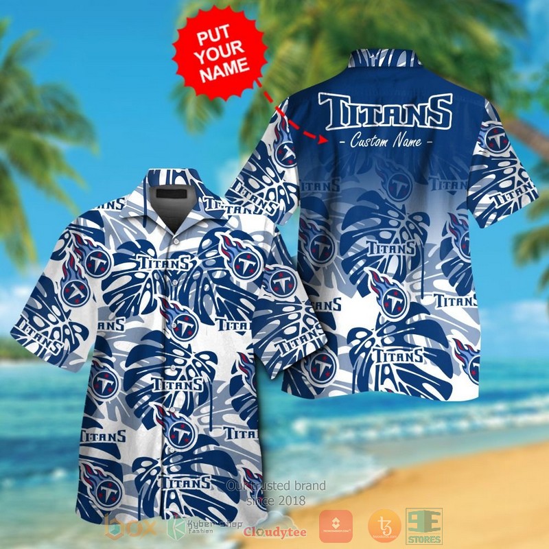 Personalized Tennessee Titans tropical plants custom hawaiian shirt and shorts