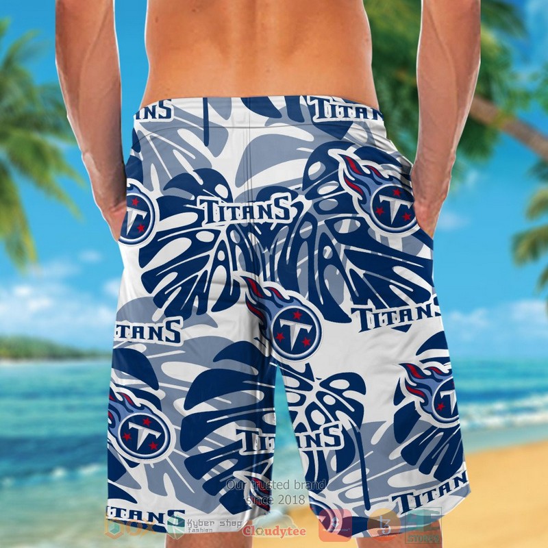 Personalized Tennessee Titans tropical plants custom hawaiian shirt and shorts 1 2 3 4 5