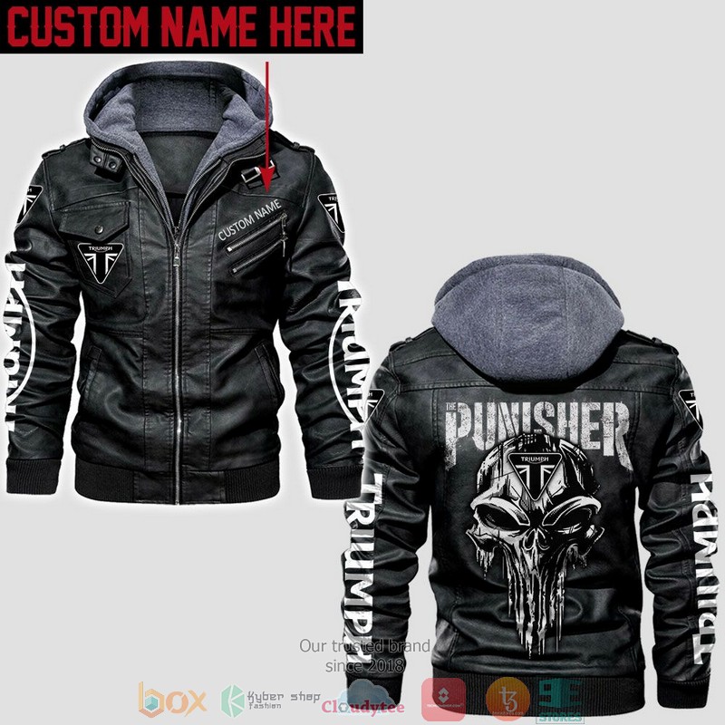 Personalized Triumph Motorcycles Punisher Skull Leather Jacket