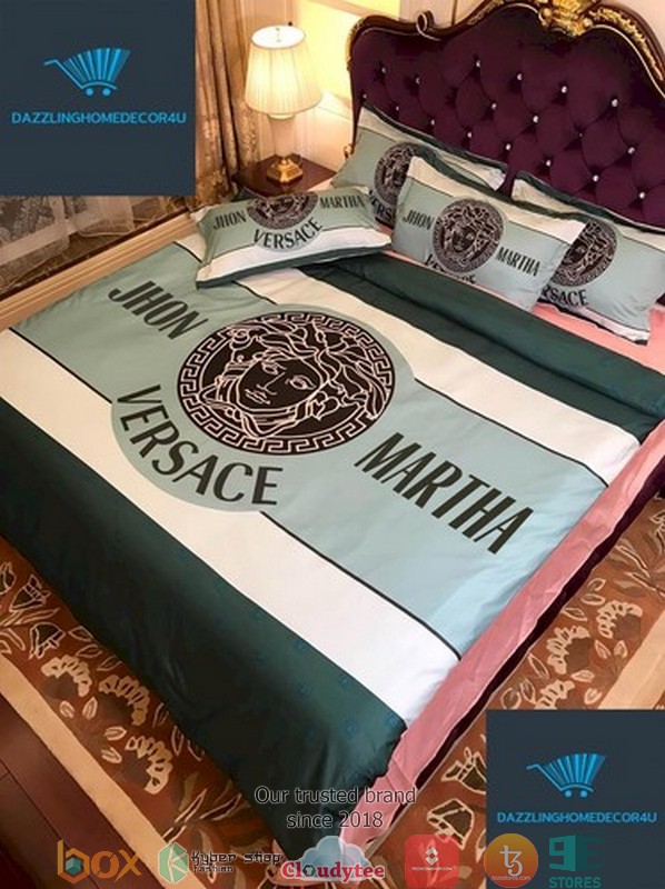 Personalized Versace Blue Duvet cover bedding set