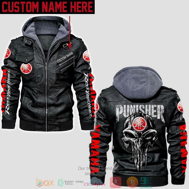 Personalized Yamaha Punisher Skull Leather Jacket 4 Personalized Yamaha Punisher Skull Leather Jacket
