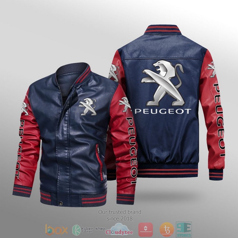 Peugeot Car Brand Leather Bomber Jacket 1