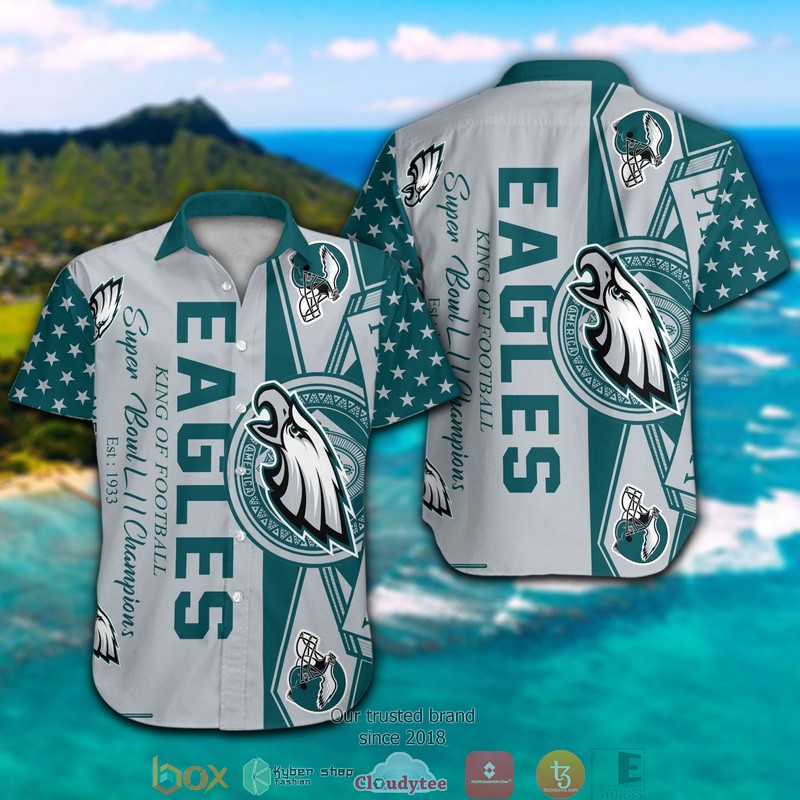 Philadelphia Eagles king of football Hawaiian Shirt 3 Philadelphia Eagles king of football Hawaiian Shirt 1 2
