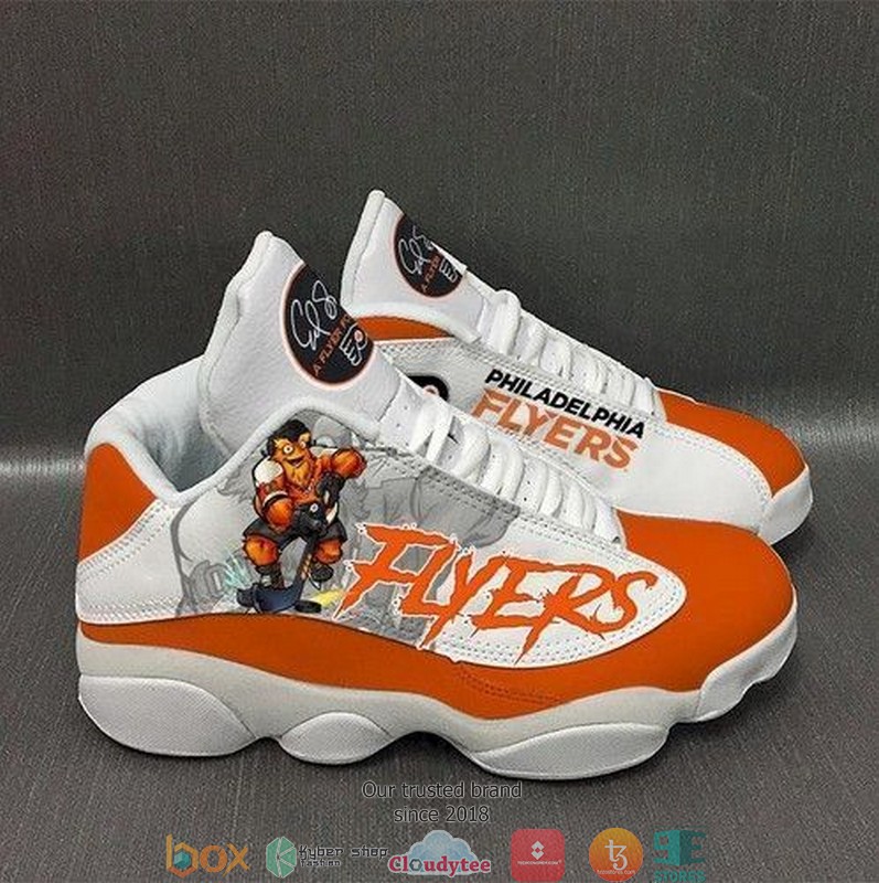 Philadelphia Flyers NHL football teams big logo Air Jordan 13 Sneaker Shoes