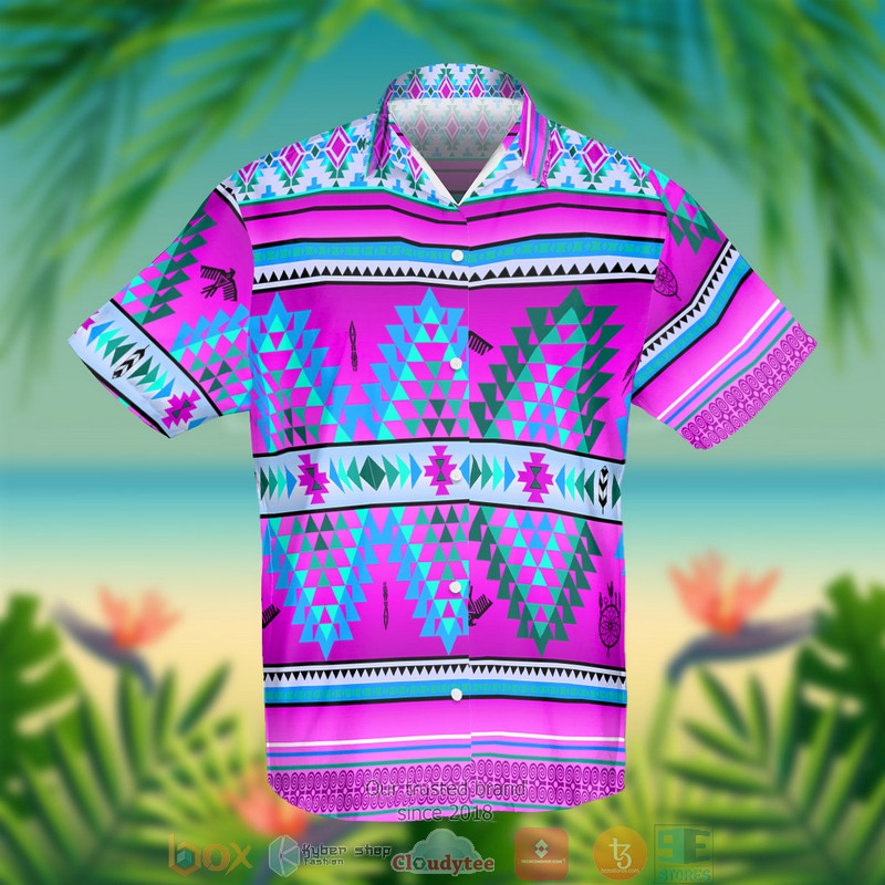 Pink Blue Native American Hawaiian Shirt 12 Pink Blue Native American Hawaiian Shirt