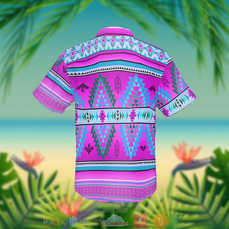 Pink Blue Native American Hawaiian Shirt 2 Pink Blue Native American Hawaiian Shirt 1