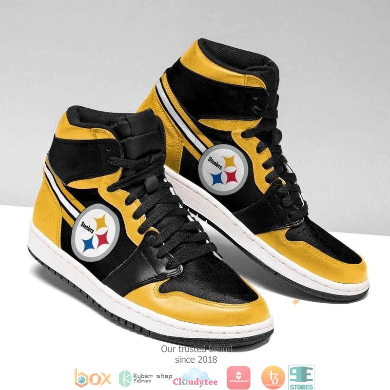 Pittsburgh Steelers High Air Jordan Sneaker Shoes 7 Pittsburgh Steelers High Air Jordan Sneaker Shoes