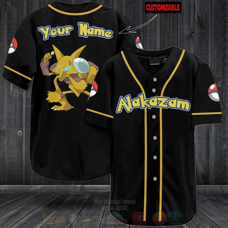 Pokemon Alakazam Personalized Baseball Jersey