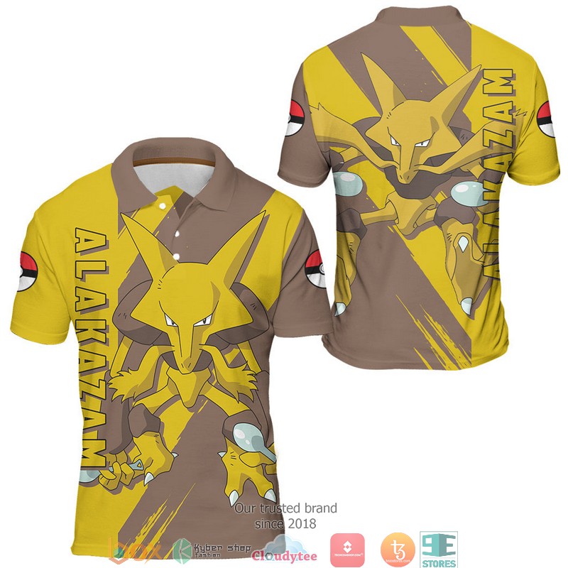 Pokemon Alakazam Polo Shirt 3 Pokemon Alakazam Polo Shirt 1 2