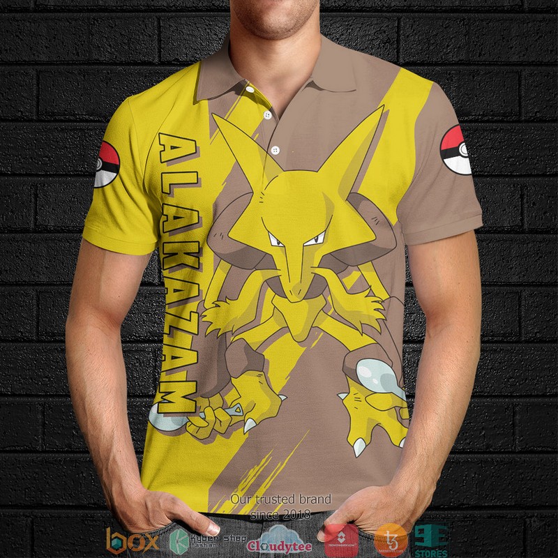 Pokemon Alakazam Polo Shirt 4 Pokemon Alakazam Polo Shirt 1 2 3