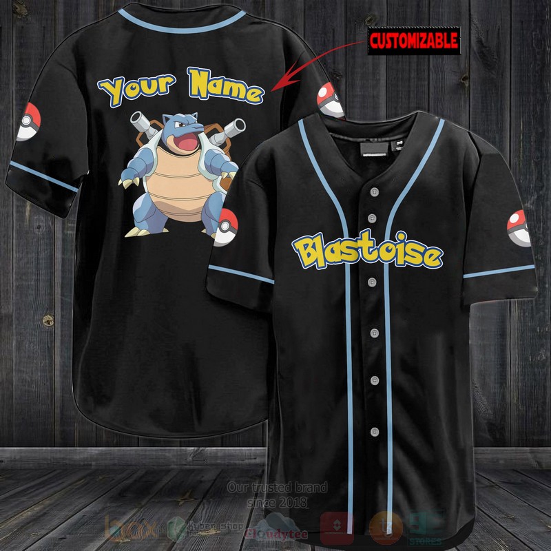 Pokemon Blastoise Personalized Baseball Jersey