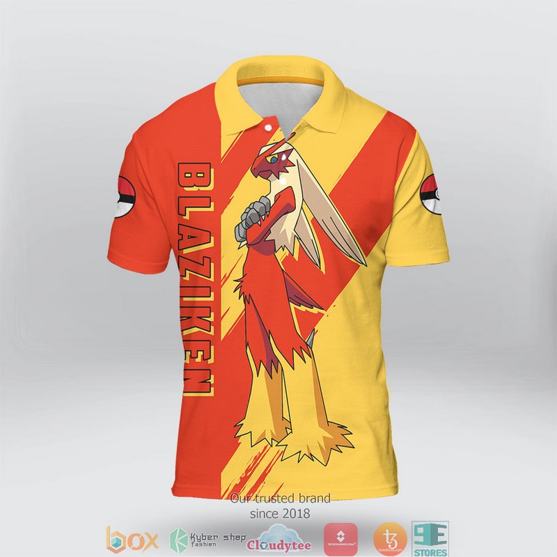 Pokemon Blaziken Polo Shirt 2 Pokemon Blaziken Polo Shirt 1