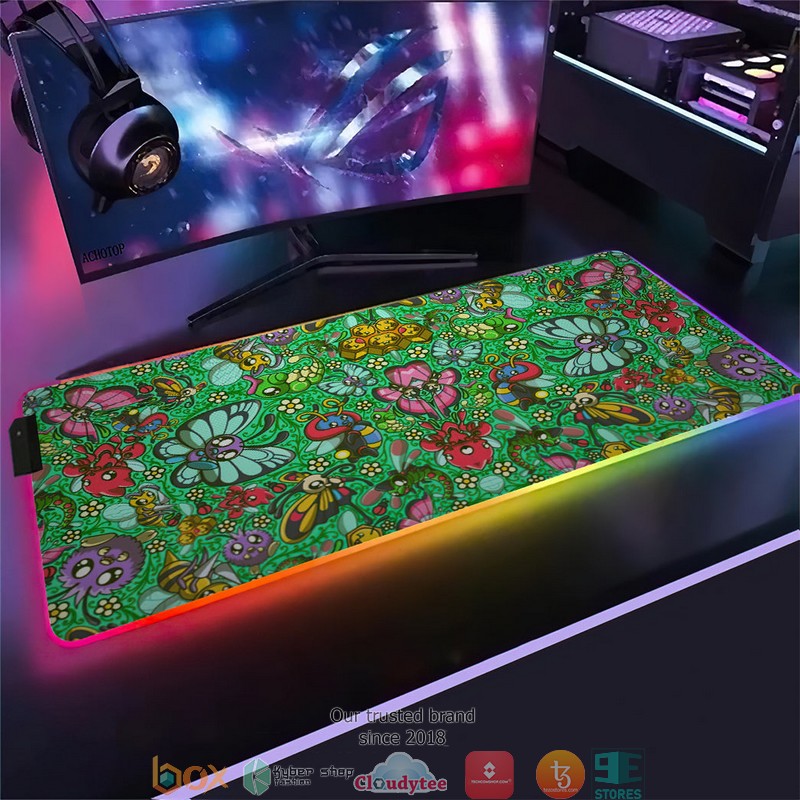 Pokemon Bug Seamless Pattern Led Mousepad